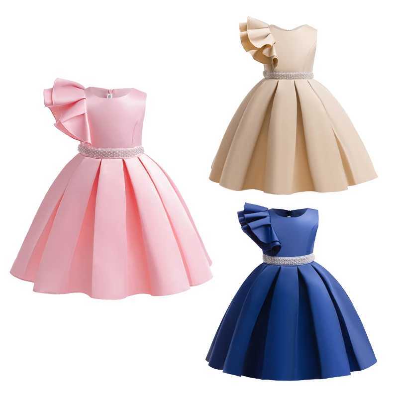 3 4 5 6 8 10 Year One Shoulder Girl Dress New Fashion Summer Little Princess Baby Dress Piano Performance Dress Childrens Clothing X250203