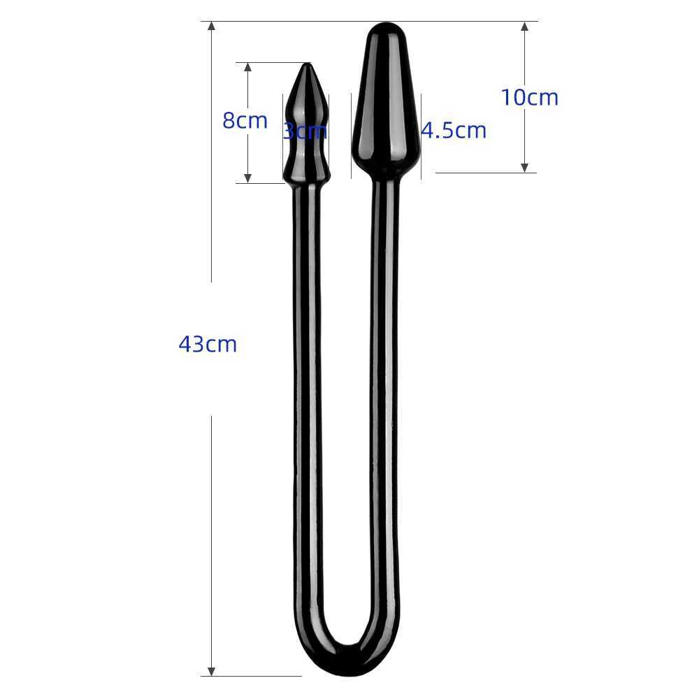 90cm Super Long Dual Head Anal Plug Soft Clear Luminous Dildo Prostate Massager Anus Masturbators Dilator Sex Toys for Men WomenXJ250121