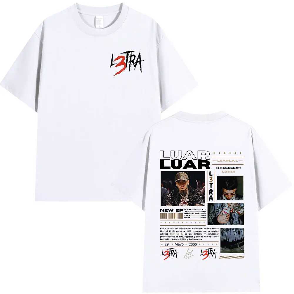 Rapper Luar La L Music Album L3TRA T Shirts Men Women Hip Hop Fashion Short Sleeve T-shirts Vintage Oversized Streetwear T-shirt X250203