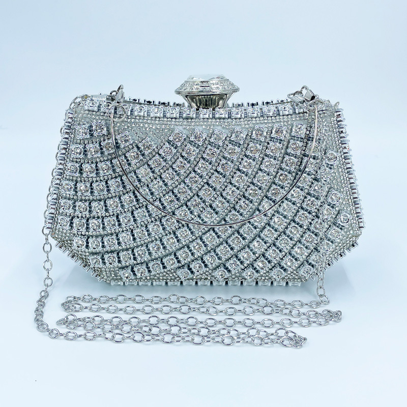High Appearance Daily Casual Hand-Held Bag, Rhinestone Embellishment, Simple And Atmospheric Women's Banquet Party Bag
