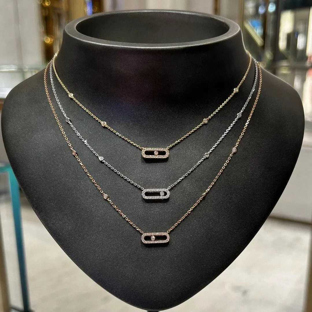 925 Sterling Silver Single Sliding Luxury Womens Diamond Jewelry Necklace Exquisite And Fashionable GiftXJ250114