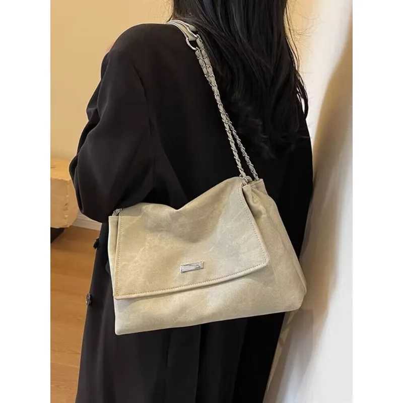 Ladies Fi Commuter Large Capacity Shoulder Bag Fi Chain Handbag Girls Simple Crossbody PU MaterialXJ250121