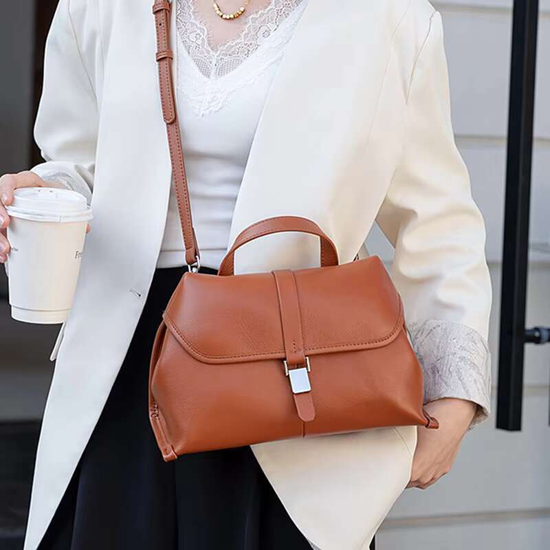 Hifashion Cowhide Genuine Leather Crossbody Shoulder Bags For Women 2025 Trend Designer Satchel Purses Boston Ladies Handbags