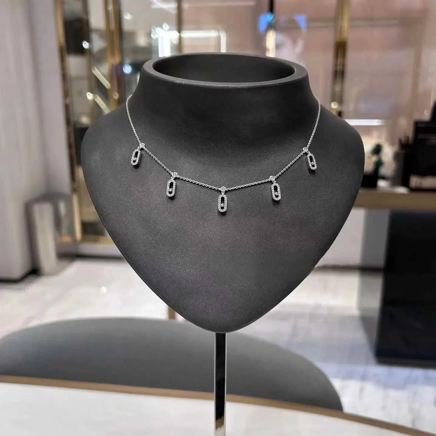 Popular French Brand Mobile Diamond 925 Sterling Silver Fashionable Womens Luxury Diamond Pendant Necklace Festival Party GiftsXJ250114