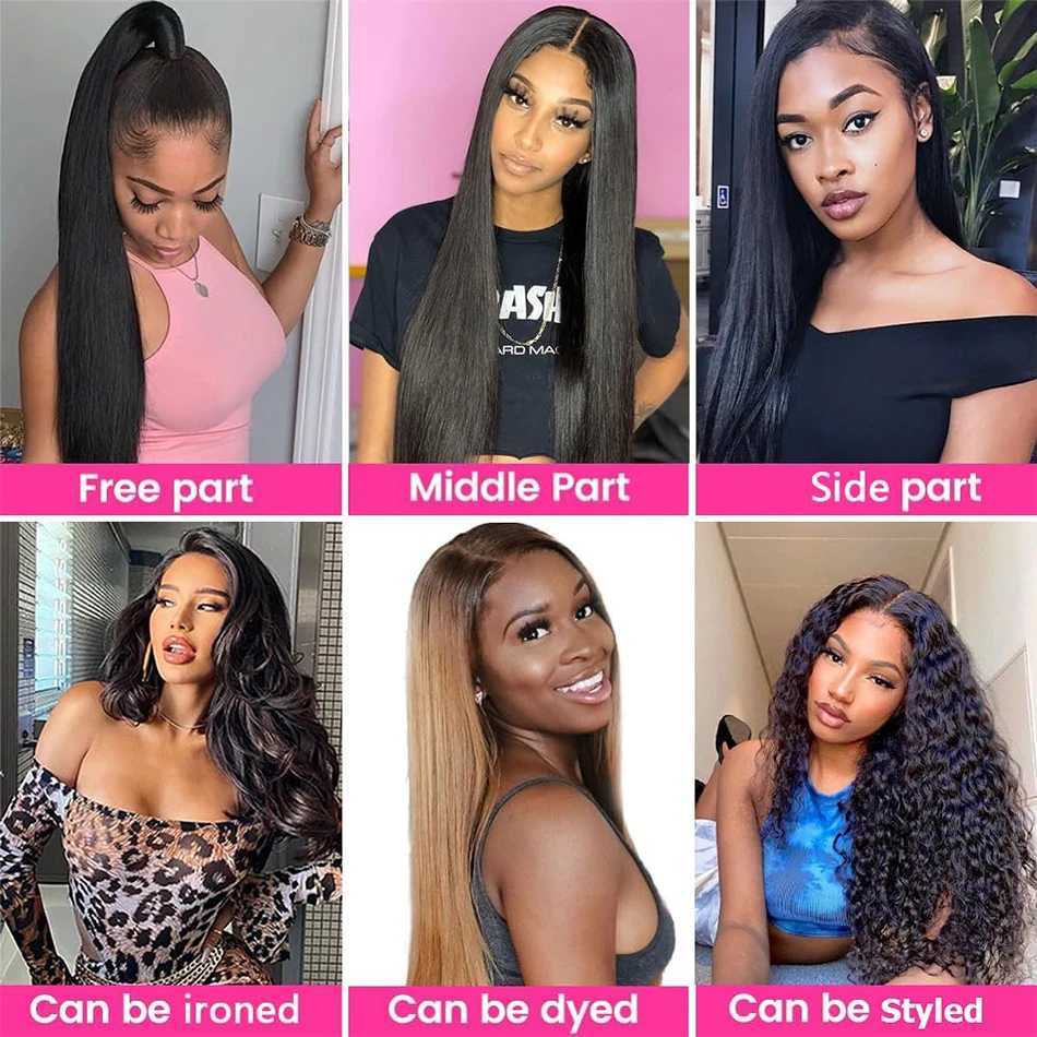 Silkly Straight Human Hair Bundles With 13x4 HD Lace Frontal Brazilian Weaving 3 Bundles With Clos for Women ExtensionsXJ250120