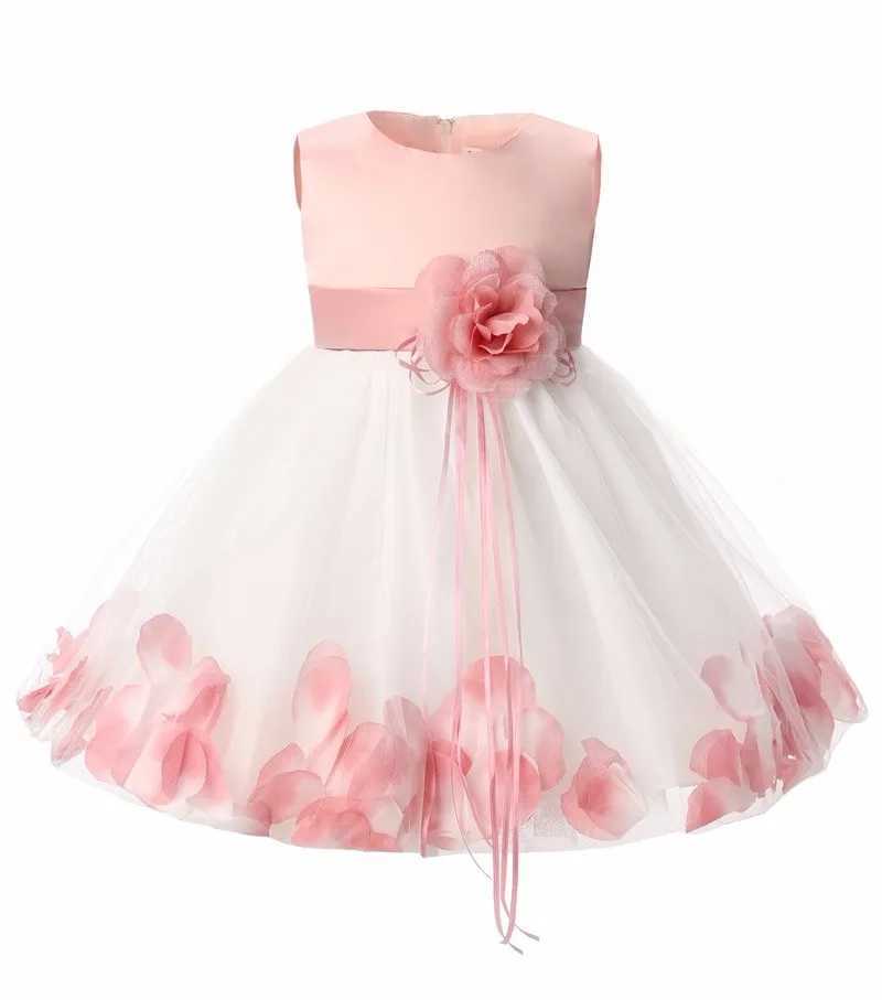 Newborn Baby Girl 1 Year Birthday Dress Petals Tulle Toddler Girl Christening Dress Infant Princess Party Dresses For Girls 2T X250203