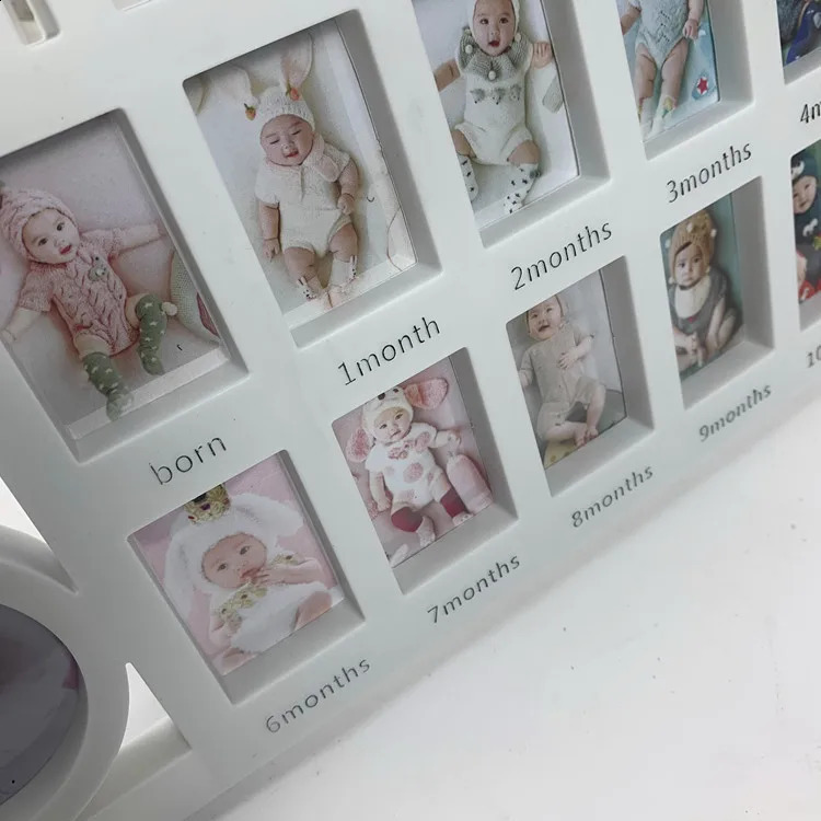 The First Year Baby Keepsake Frame 0-12 Months Pictures Po Frame Souvenirs Kids Growing Memory Gift Children Gift 250120