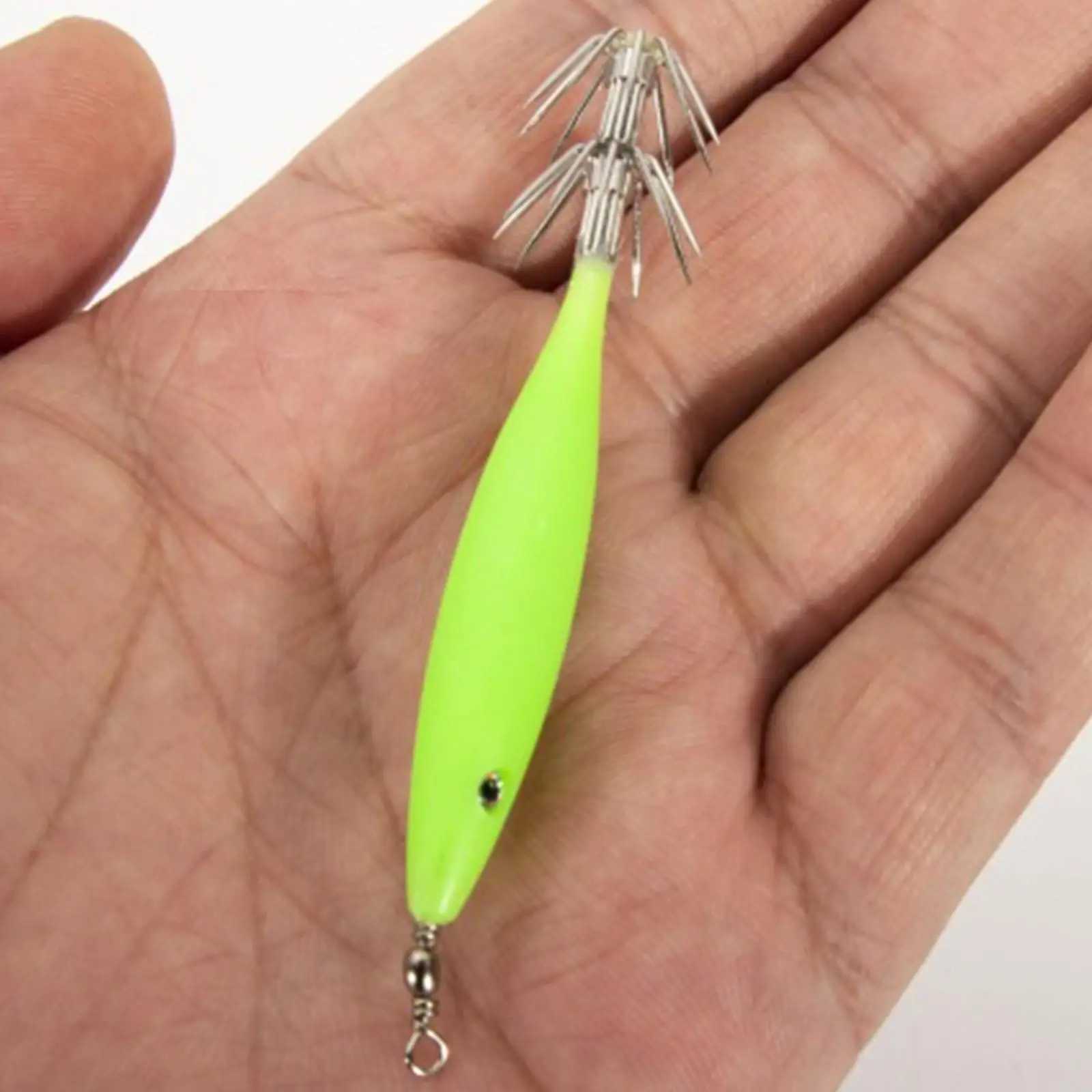 5pcs/Set Luminous Blowing Tube Octopus Jig Hook Wood Cloth Hook Sea Roll Fishing Squid Bait Explosion Shrimp Hook Artificial JigXJ250122