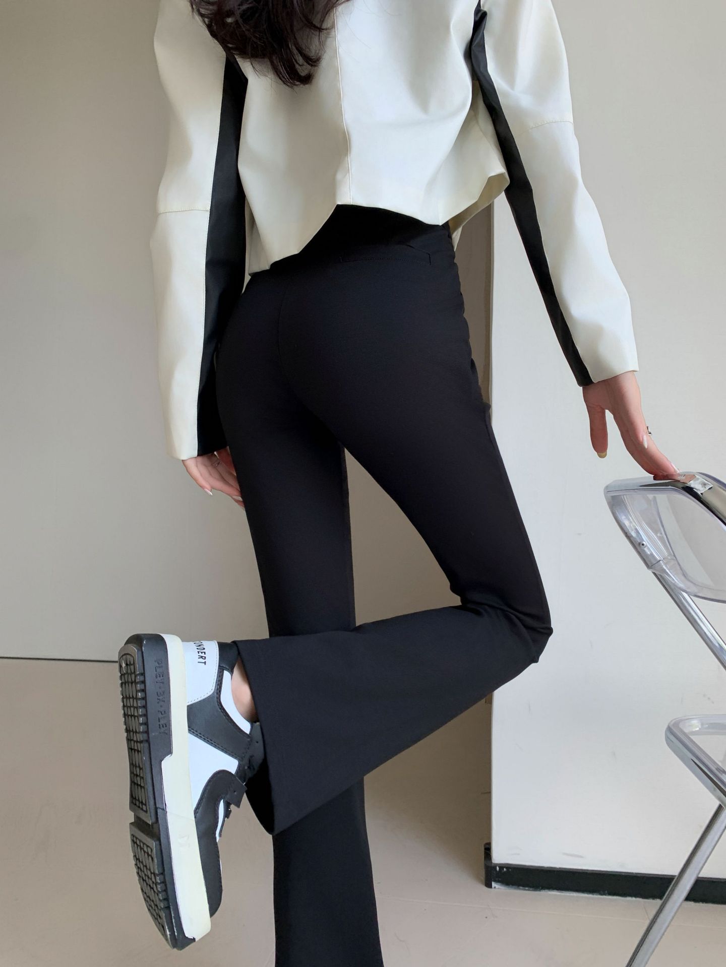 New best-selling micro-pull supermodel pants 4.0 spring women's new brocade cotton micro-horn long-leg casual pants