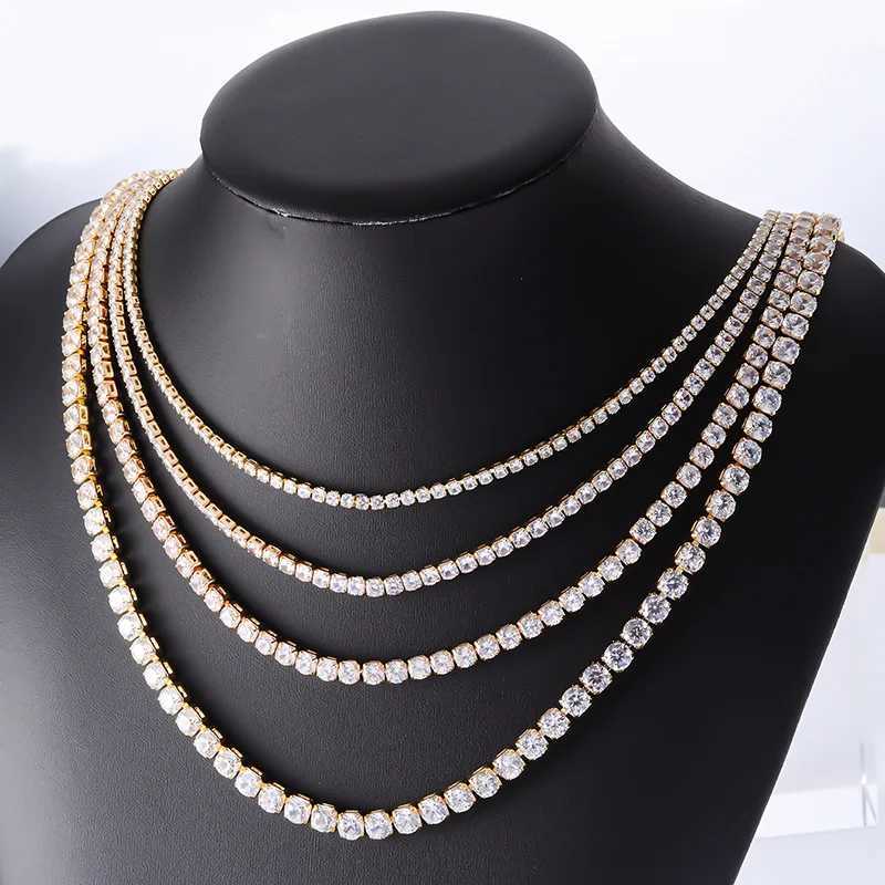 rs Tren 3/4/5/6mm Lab Diamond Necklace 14K White Gold Party Wedding Chocker Necklaces for Women Men Hiphop Jewelry GiftXJ250114