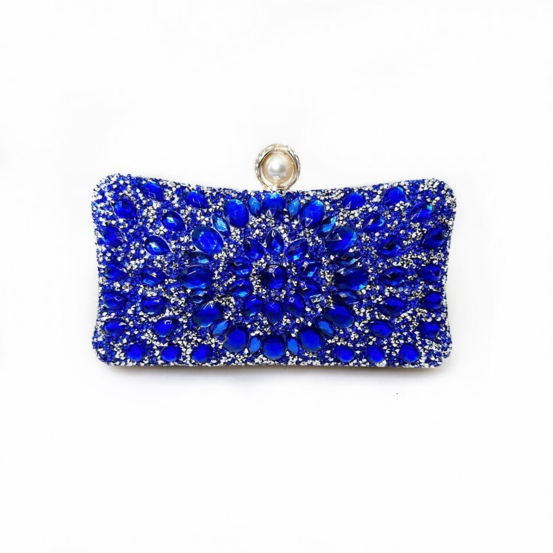 TEMU Fashion Colored Water Sparkling Inlaid Diamond Banquet Handbag Evening Dress Bag
