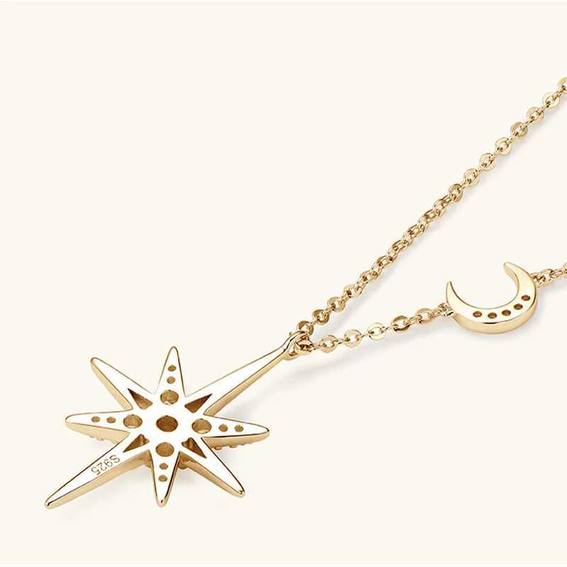 DJMAX 0.28ct Full Moissanite Diamond Necklace For Women Top Original 925 Sterling Silver Yellow Star La Diamond Chain ElegantXJ250114