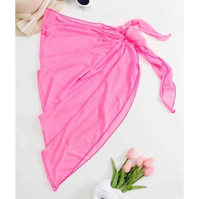 Sheer Wr Knot Waist Swimsuit Cover Up Skirt Summer Beach Dr Wr Bikini Wrs Scarf Swimwear Cover Ups Women Bikini Shls W250120
