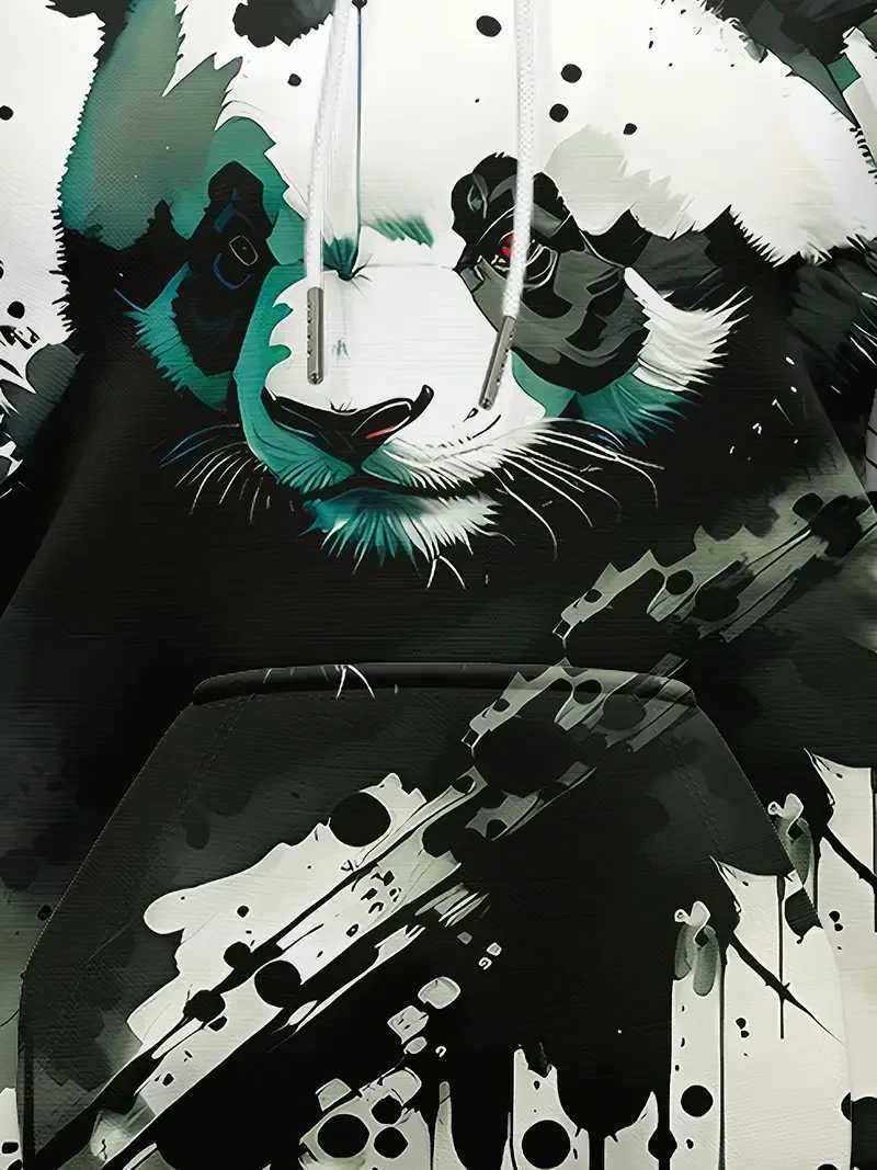 Mens Hoodie 3d Panda Harajuku Print Top Mens Hooded Sweatshirt Oversized Vintage Male Clothing Autumn Long Sleeve PulloverXJ2500118