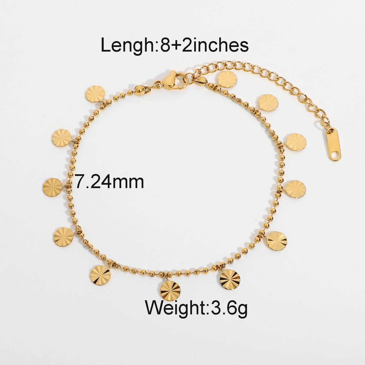 18K Gold Plated Stainl Steel Anklets For Women Bead Chain Petal Disc Pendant Anklet Foot JewelryXJ250121