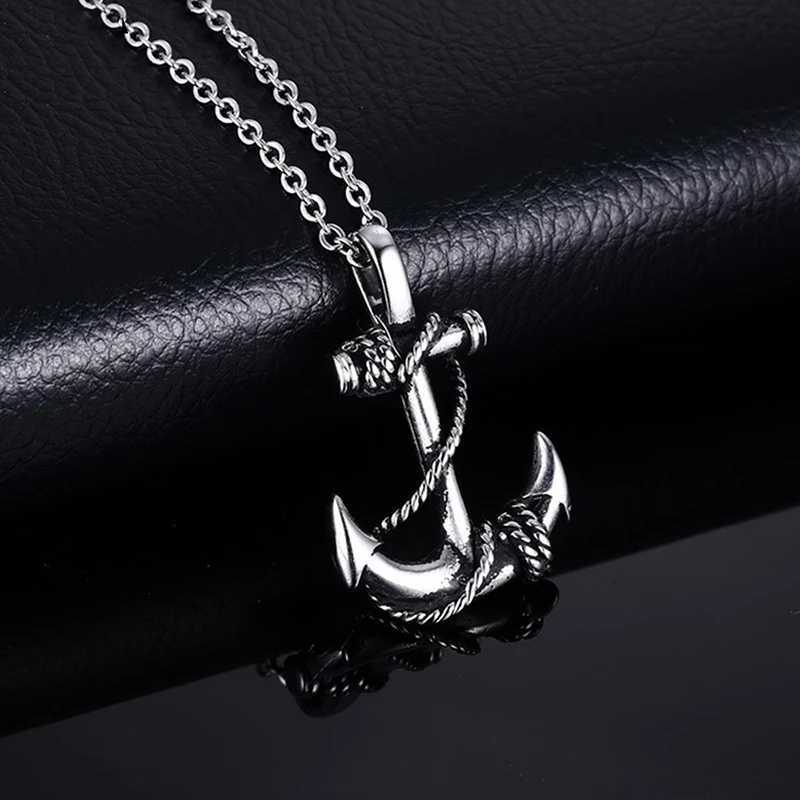 Vintage Boat Sea Anchor Sailor Man Men Necklaces Chain Pendants Punk Rock Hip Hop Unique for Male Boy Fashion Jewelry GiftXJ250121
