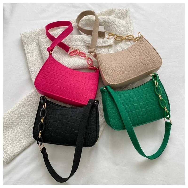 Lady Felt Armpit Design Luxury Tote Released Fi Ladies Handbag Under Crescent Small Square BagXJ250121