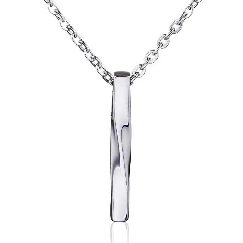Black Rectangle Pendant Necklace Men Trendy Gothic Stainless Steel Chain Women Necklace Fashion Jewelry GiftXJ250121