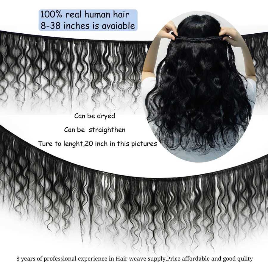 Human Hair Bundles With Clo Brazilian Body Wave Bundles With Clo Human Hair Weave Extensions 3/4 Bundles RemyXJ250120