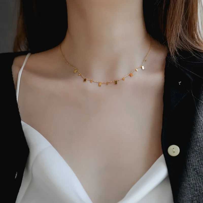 Small Round Necklace Made of Titanium Steel for Girls Simple Clavicle Chain Neck Jewelry Accessories for Women Birthday GiftXJ250121