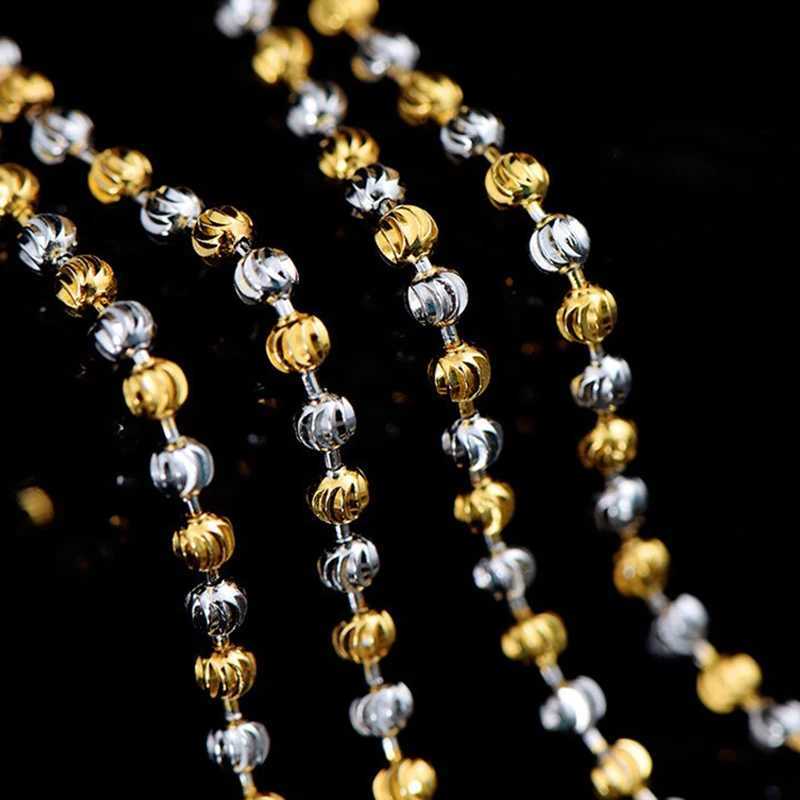 2.5MM Diamond Cut Bead Chain Necklace Made In Italy 925 Sterling Silver Material Silver Ball Necklaces For Women AdjustableXJ250114