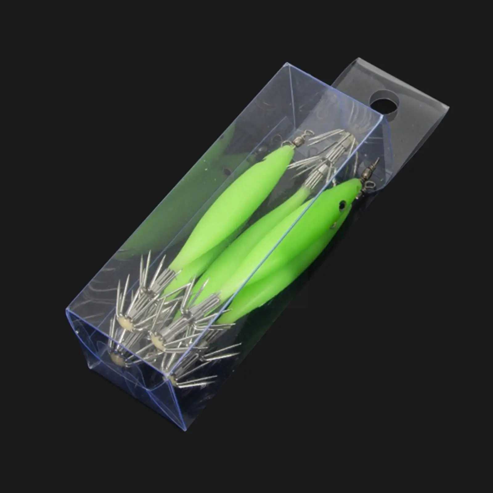 5pcs/Set Luminous Blowing Tube Octopus Jig Hook Wood Cloth Hook Sea Roll Fishing Squid Bait Explosion Shrimp Hook Artificial JigXJ250122
