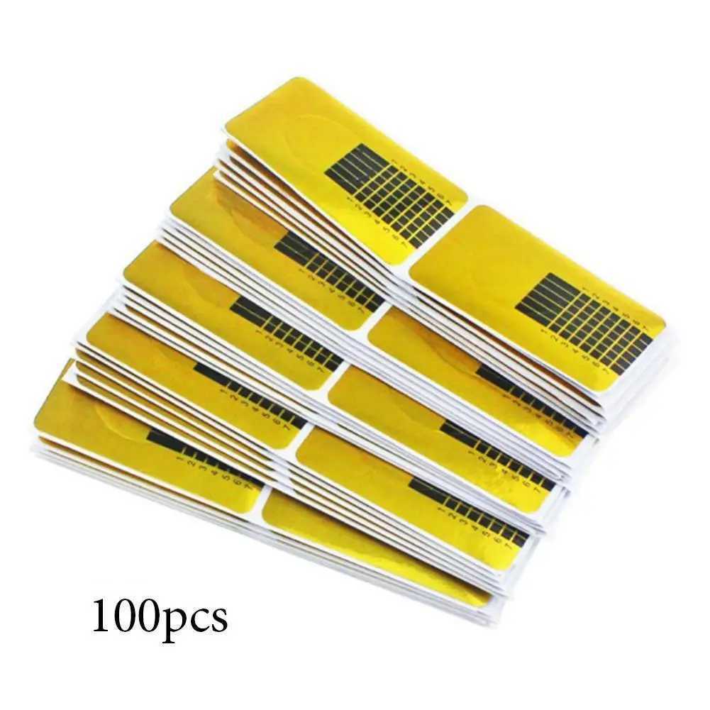 100PCS French Nail Form Tips Acrylic UV Gel Extension Curl Form Nail Gel Sticker Art Guide Paper Manicure Stencil Acrylic ToolXJ250120