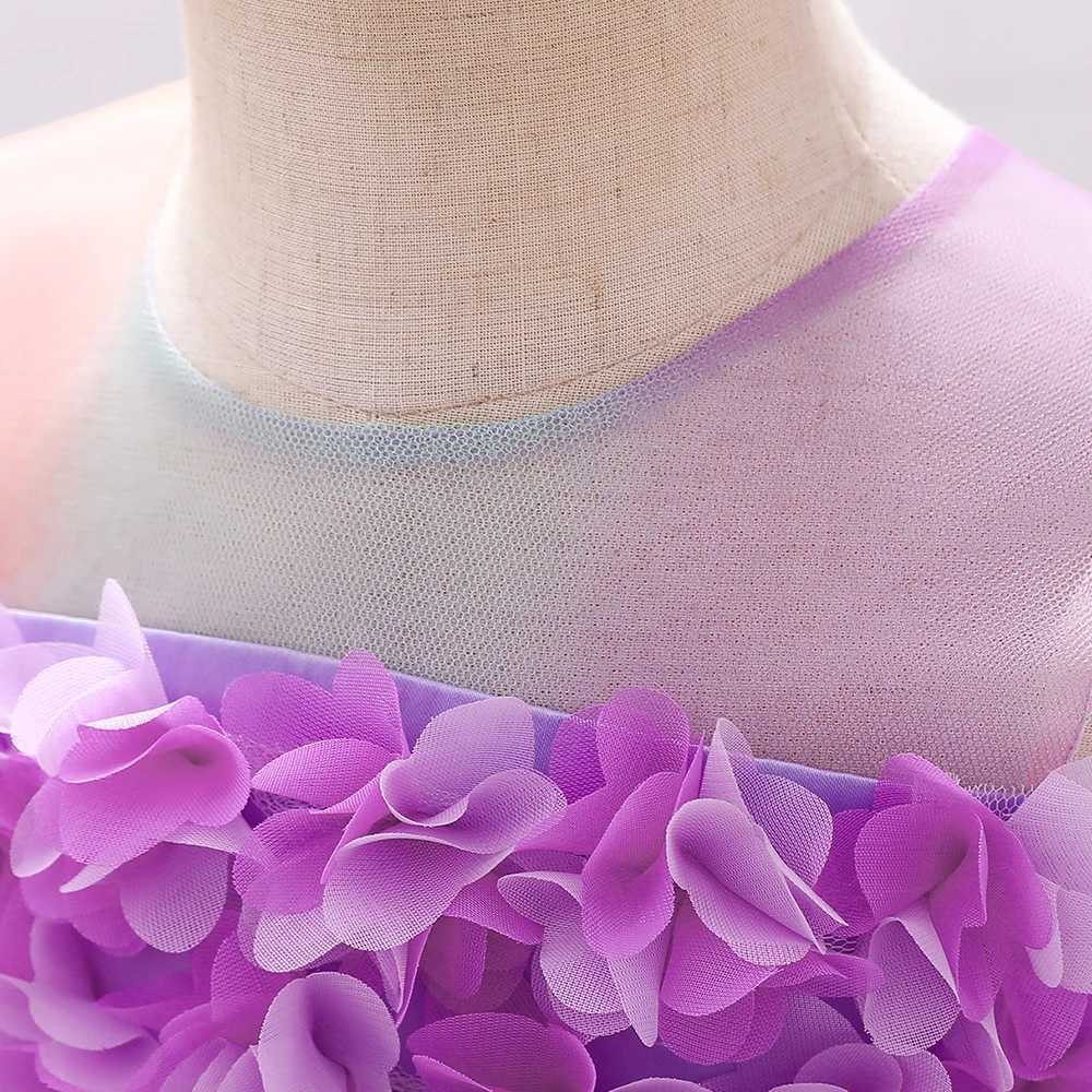 Pink Colorful Cake Flower 1 Years Birthday Dress For Baby Girl Clothing Baptism Lace Princess Dresses Party Wedding Formal Dress X250203