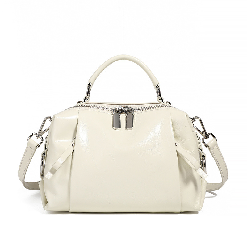 Bag Spring And Summer Boston Genuine Leather Women's Pillow Bag, Handbag, New Top Layer Cowhide Single Shoulder Diagonal Cross Bag