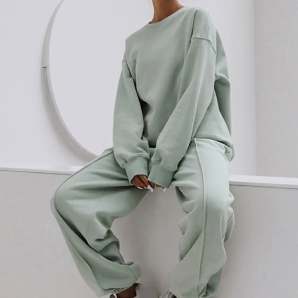 Womens 2 Piece Outfits Pants Sets Sweatsuits Tracksuit Oversized Hoodie Sweatshirt Matching Sweatpants Lounge Set 250114Z