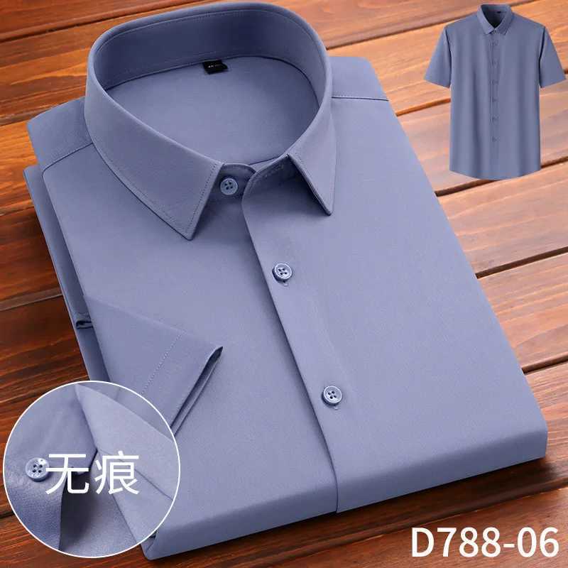 Mens short-sleeved shirt Spring summer Modal long-sleeved formal business casual non-ironing without trace high quality fashionXJ250121