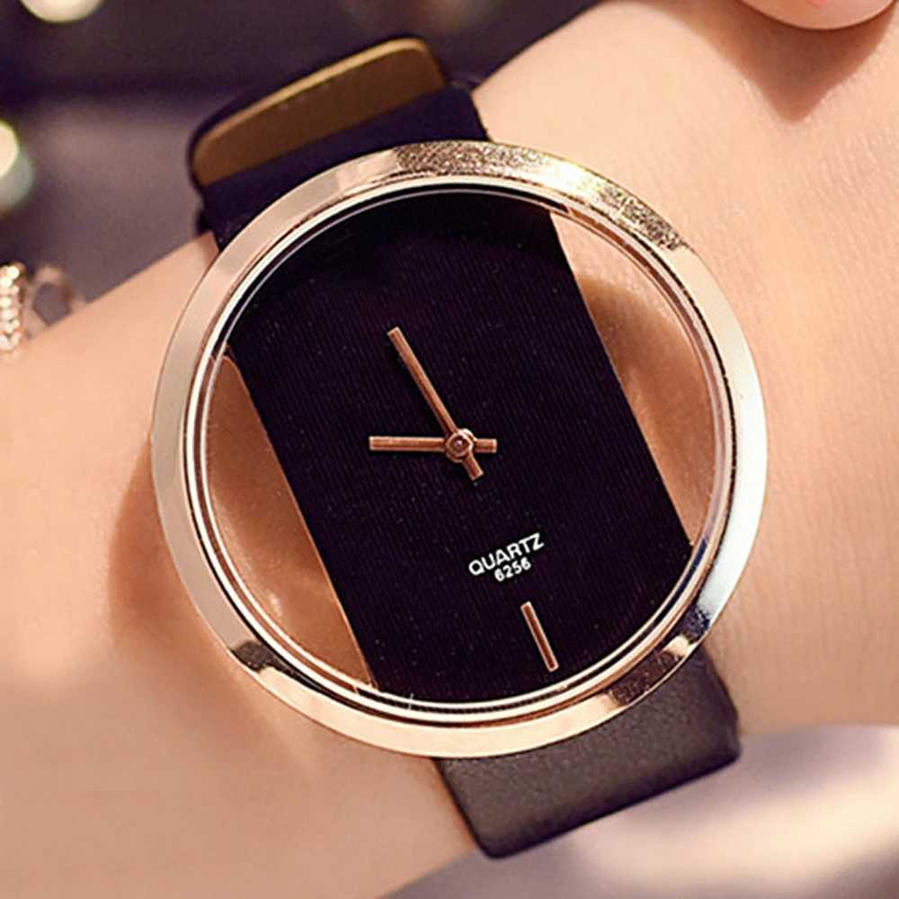 Classic Wen Watches Fashion Casual Hollow Transparent Watch Leather Strap Quartz Watch Cheap Pr Dropsing Womens Watch X250203