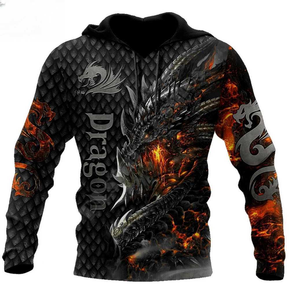 Beautiful Red Fire Dragon 3D Printed Men Hoodie Autumn and Winter Unisex Sweatshirt Pullover Casual StreetwearXJ2500118