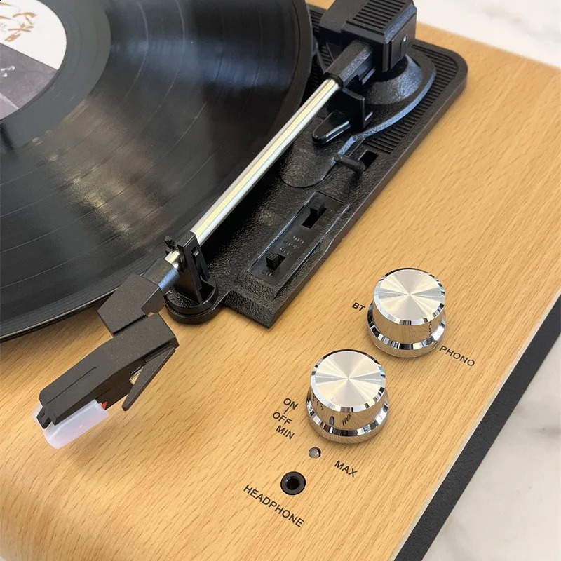 Modern vinyl record player retro Bluetooth stereo wooden phonograph turntable phonograph 250113