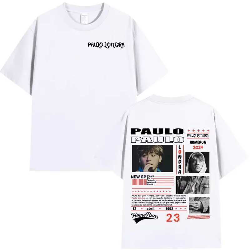 Rap singer Paulo Londra Homerun album graphic T-shirt mens fashion hip-hop oversized T-shirt short sleeved cotton loose T-shirt X250203