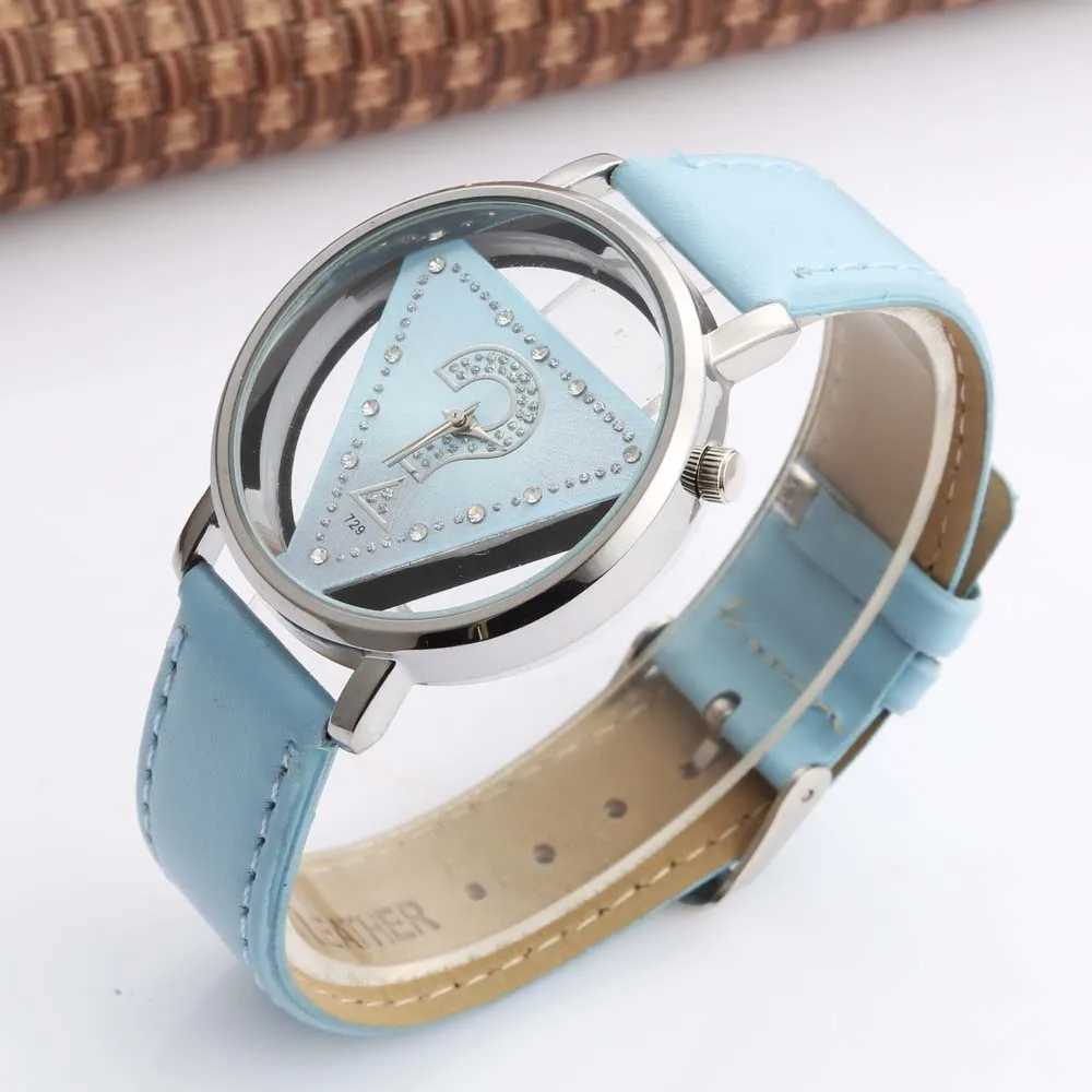 Wage Wen Watches Ladies Watches Fashion Triangle Watches Wen Transparent Watches Quartz Wristwatches Leather watch women X250203