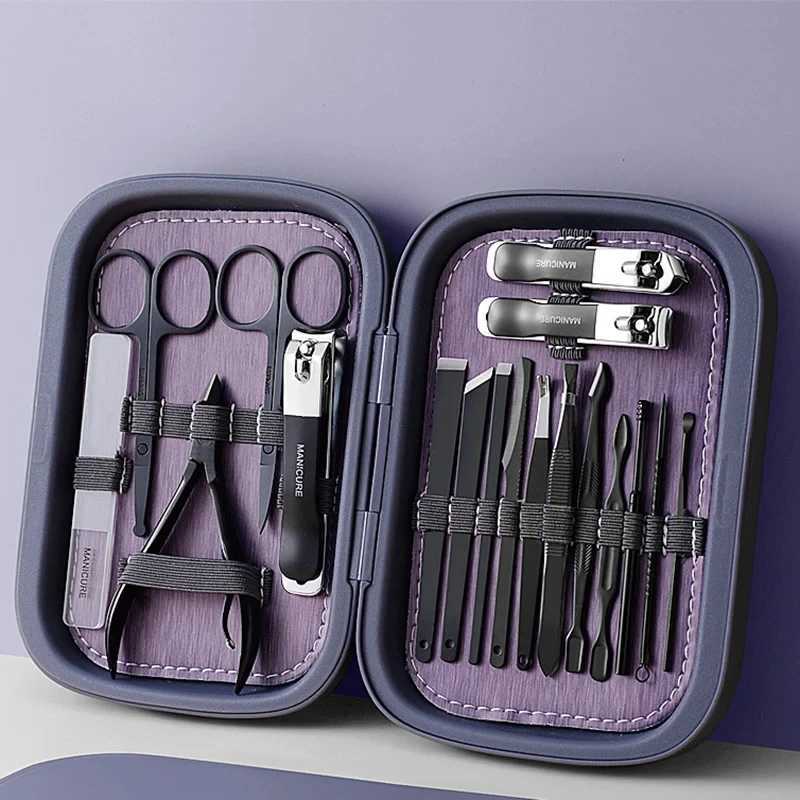 Leeseph 18 IN 1 Professional Stainless Steel Nail Clipper Travel Grooming Kit Manicure and Pedicure Set Personal Care ToolsXJ250116