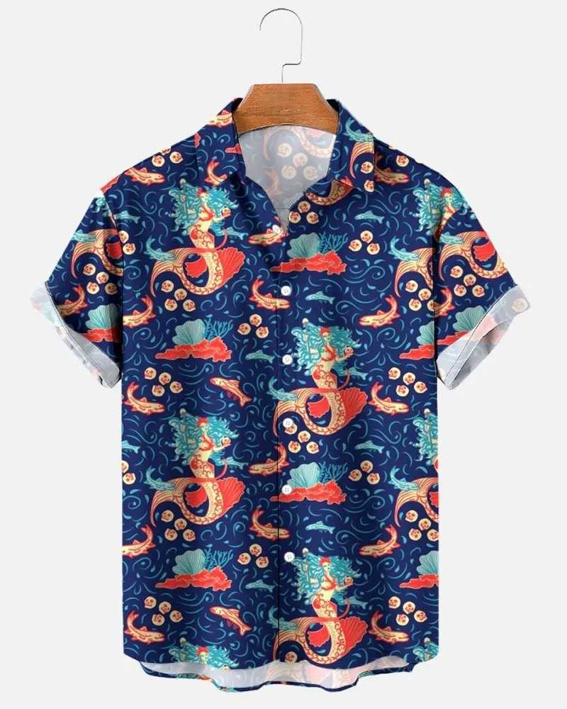 2023 Trendy New 3D Printed Shirts mens Hawaii Summer Beach Vacation Short Sleeved Shirt Comfortable And Casual Mens ClothingXJ250121