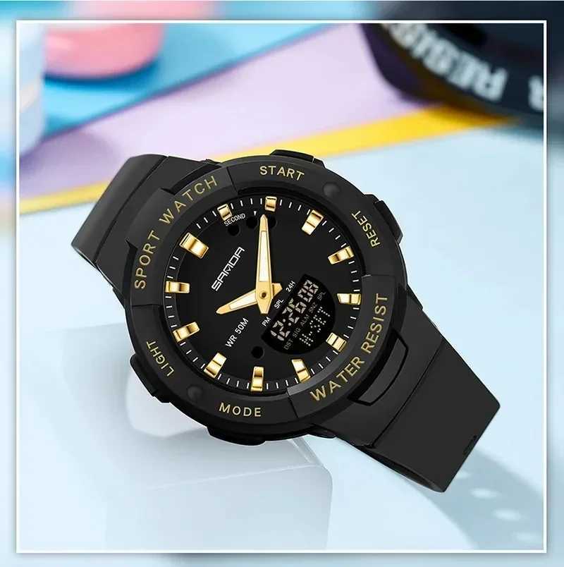 SANDA 6005 5ATM Waterproof blshion Quartz Watch for Fem Clock Womens Luxury Sport Military Wens Watches X250203
