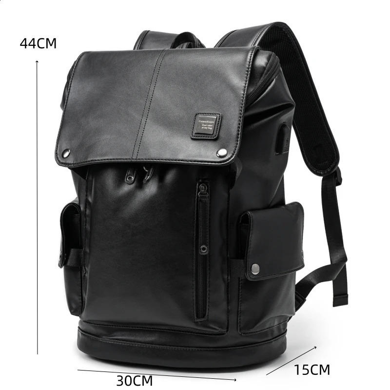 High Quality Backpack Men Leather Mens Backpacks USB Charging Back Pack 14 Inch Laptop Bag Large Capacity Travel Backbag 250122
