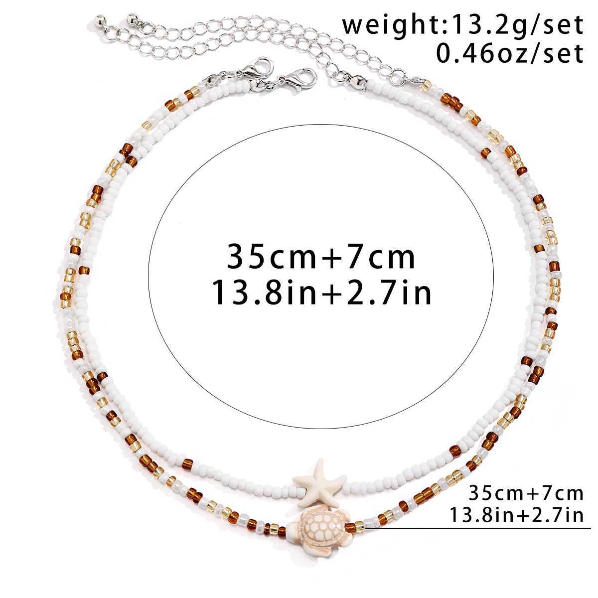 Layered Small Seed Beads Chains with Starfish Turtle Choker Necklace for Women Trendy Collar on Neck 2023 Fashion Jewelry FemaleXJ250121