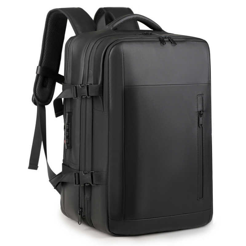 Vacuum compression expandable backpack password lock dry wet separation travel bag mens large capacity backpack computer bag