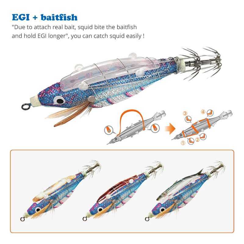 New 14pcs Fishing Lures Set 2.0# Squid Jig Bait Bundled Luminous Webfoot Octopus Egi Lure Wobbler Cuttlefish Hook Sea TackleXJ250122