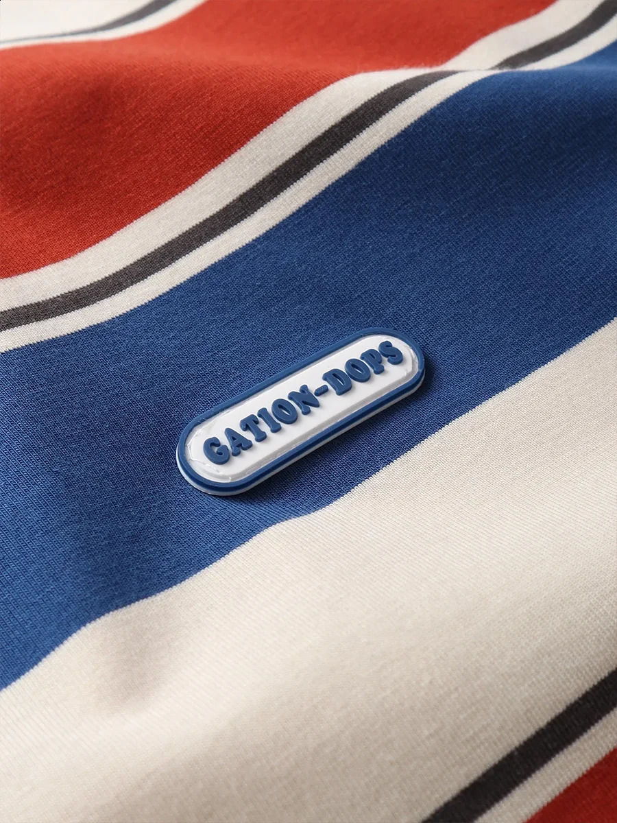 Y2K Loose Contrast Color Short Sleeve Striped T-shirts Couples Men Summer Tops Clothes Clothing Streetwear Unisex Tees 250117