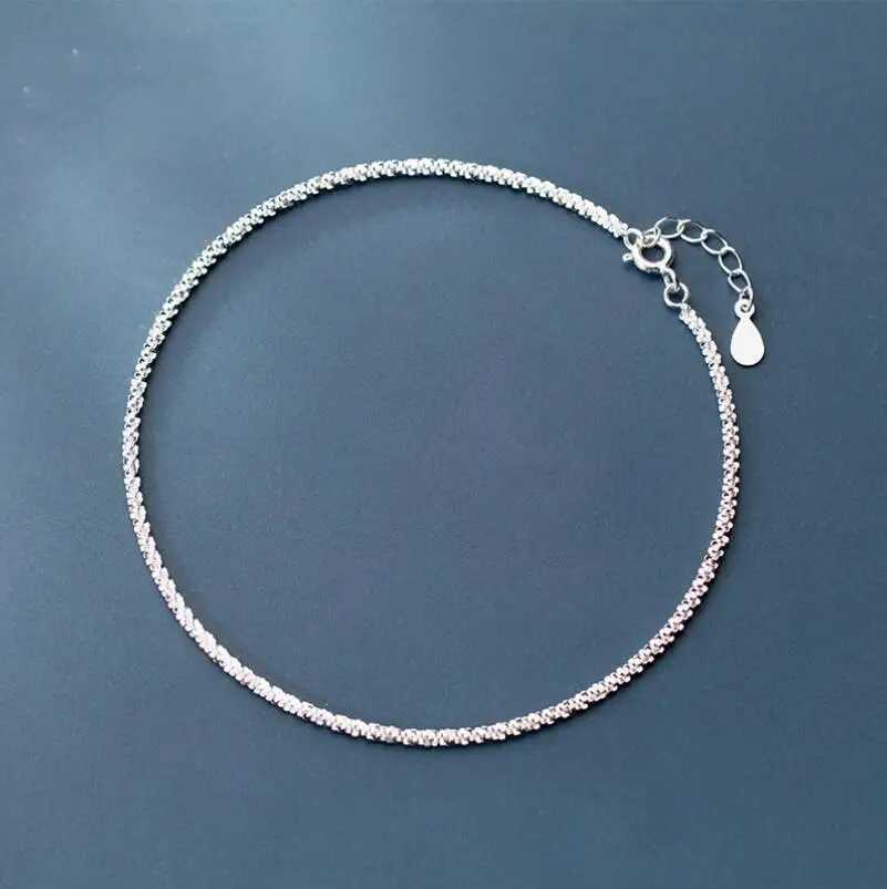 100% 925 Sterling Silver Snake Chain Pearls Anklets For Women Fashion Silver 925 Jewelry Wholesale DA387XJ250121