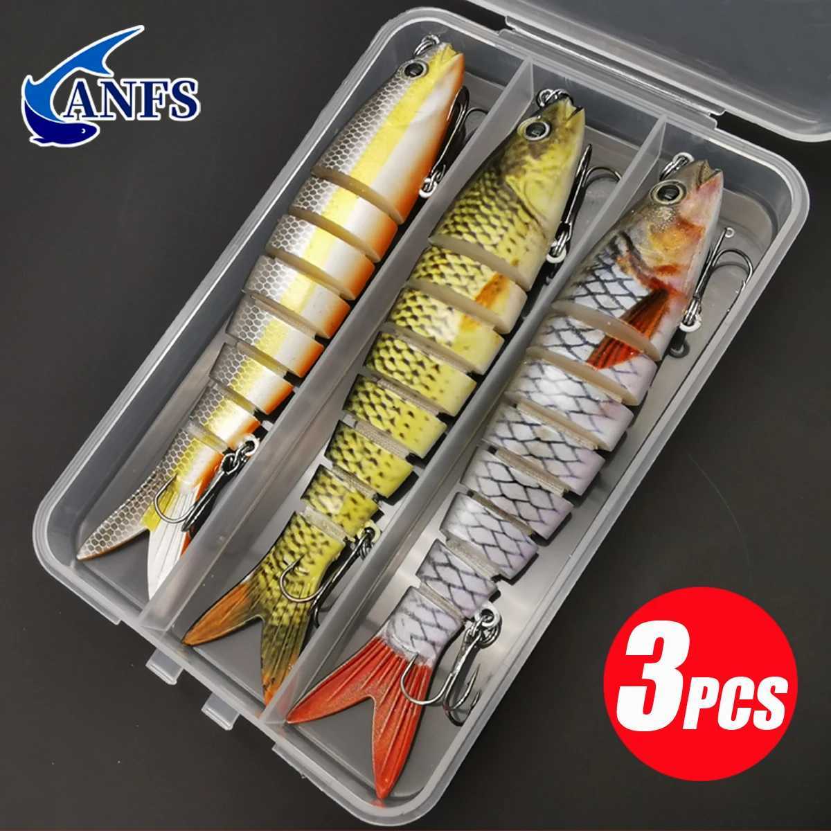 3pcs 8 Segment Fishing Lure Multi Jointed Swimbait Artificial Bait Slow Sinking Bionic Fishing Bait Cool Fishing GearXJ250122