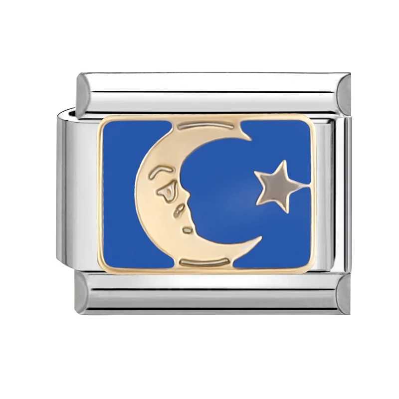 Creative Rainbow Moon Star Heart Beads Fit 9mm Italian Charm Bracelet Stainless Steel Jewelry DIY Making Gift for Girls W250121