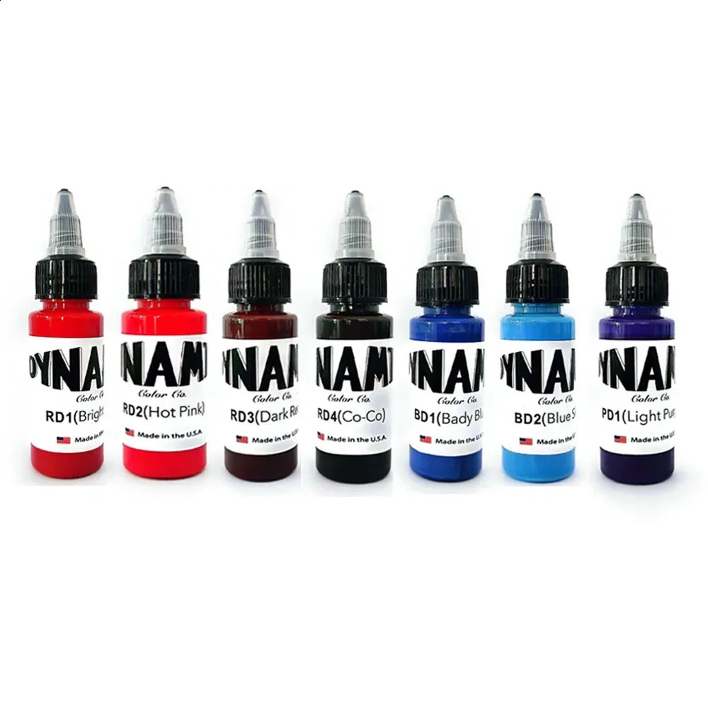 7pcs/Lot 30ml Tattoo Ink Pigment Body Art Tattoo Kits Professional Beauty Paints Makeup Tattoo Supplies Semi-permanent 250114