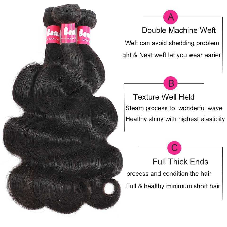 Body Wave Human Hair Bundles With Clo 4X4 Lace Clo Brazilian Hair Body Wave Bundles With Clo Beaushine Hair WeavesXJ250120