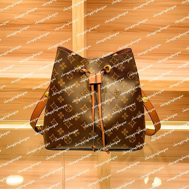 Luxurys Designers NEONOE Bucket Shoulder Bags flower Handbags Autumn/Winter Soft Leather Bucket Bag Women Shoulder Messenger Bags